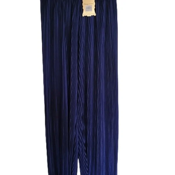 Ankle/Maxi Pleated Wide Leg Palazzo Satin Pants (OS) - Picture 4 of 5